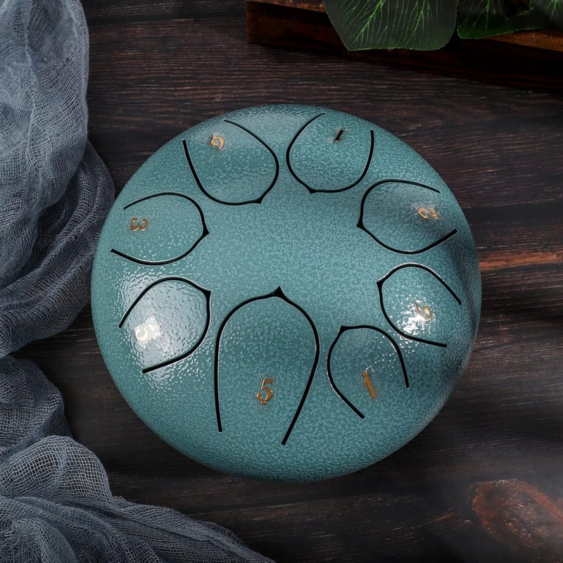 CozyKit Steel Tongue Drum 6inch 8 Notes Tongue Drum for Kids Preschool Activities Drum Instrument Steel Tongue Drum - Image 1