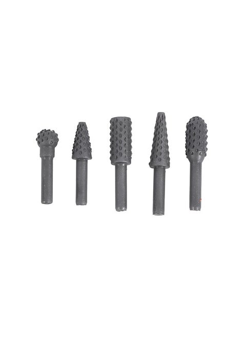 Wood File Rotary Set - 5 Piece - Hex Shank Precision Burr Tools for Cutting, Grinding, Shaping, and Carving on Wood, Aluminum, and Iron - Ideal for Woodworking, Metalworking, and DIY Projects