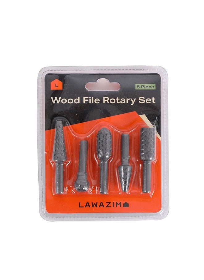 LAWAZIM Wood File Rotary Set - 5 Piece - Hex Shank Precision Burr Tools for Cutting, Grinding, Shaping, and Carving on Wood, Aluminum, and Iron - Ideal for Woodworking, Metalworking, and DIY Projects  - Image 5