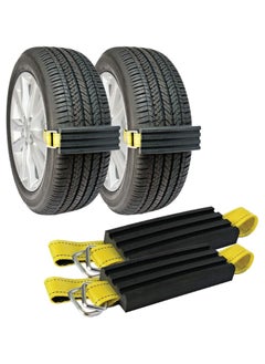 Tire Traction Device for Cars & Small SUVs, Set of 2 - Made in the USA, Anti Skid Emergency Tire Straps to Get Unstuck from Snow, Mud, & Sand - Snow Traction Mat or Tire Chain Alternative