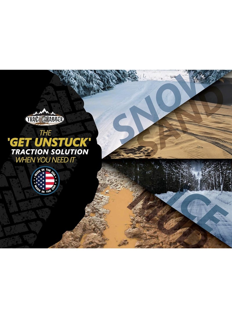 SNW - Tire Traction Device for Cars & Small SUVs, Set of 2 - Made in the USA, Anti Skid Emergency Tire Straps to Get Unstuck from Snow, Mud, & Sand - Snow Traction Mat or Tire Chain Alternative - Image 1