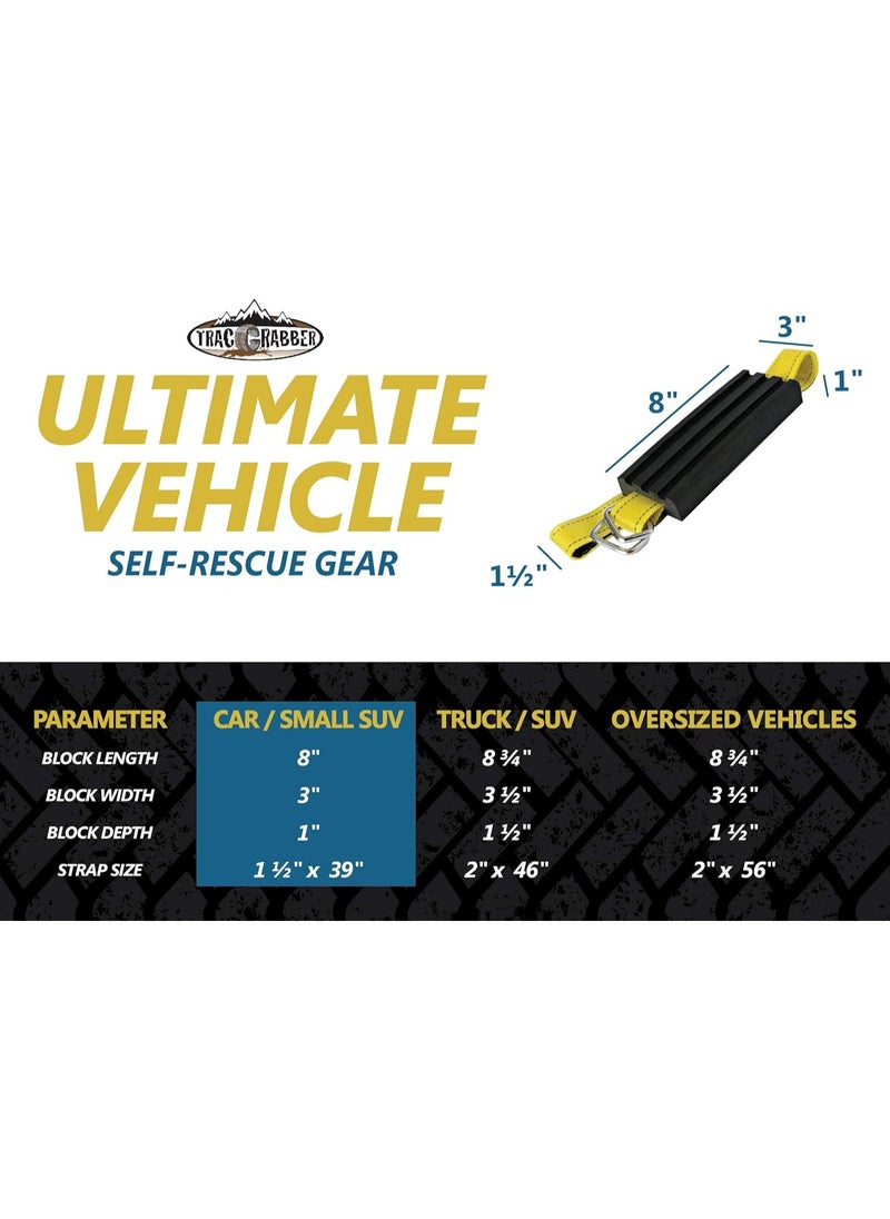 SNW - Tire Traction Device for Cars & Small SUVs, Set of 2 - Made in the USA, Anti Skid Emergency Tire Straps to Get Unstuck from Snow, Mud, & Sand - Snow Traction Mat or Tire Chain Alternative - Image 1