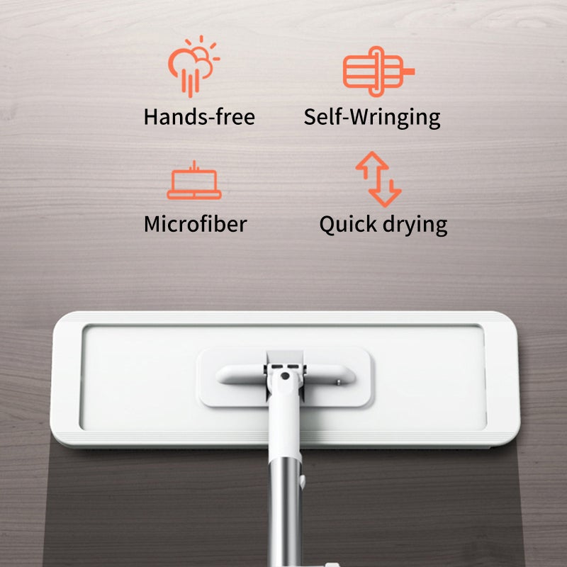 Self-Wringing Floor Mop 360 Rotate Head Reusable Microfiber Pad - Lightweight Design for Home Vinyl Hardwood Tile Laminate Floors - Image 3
