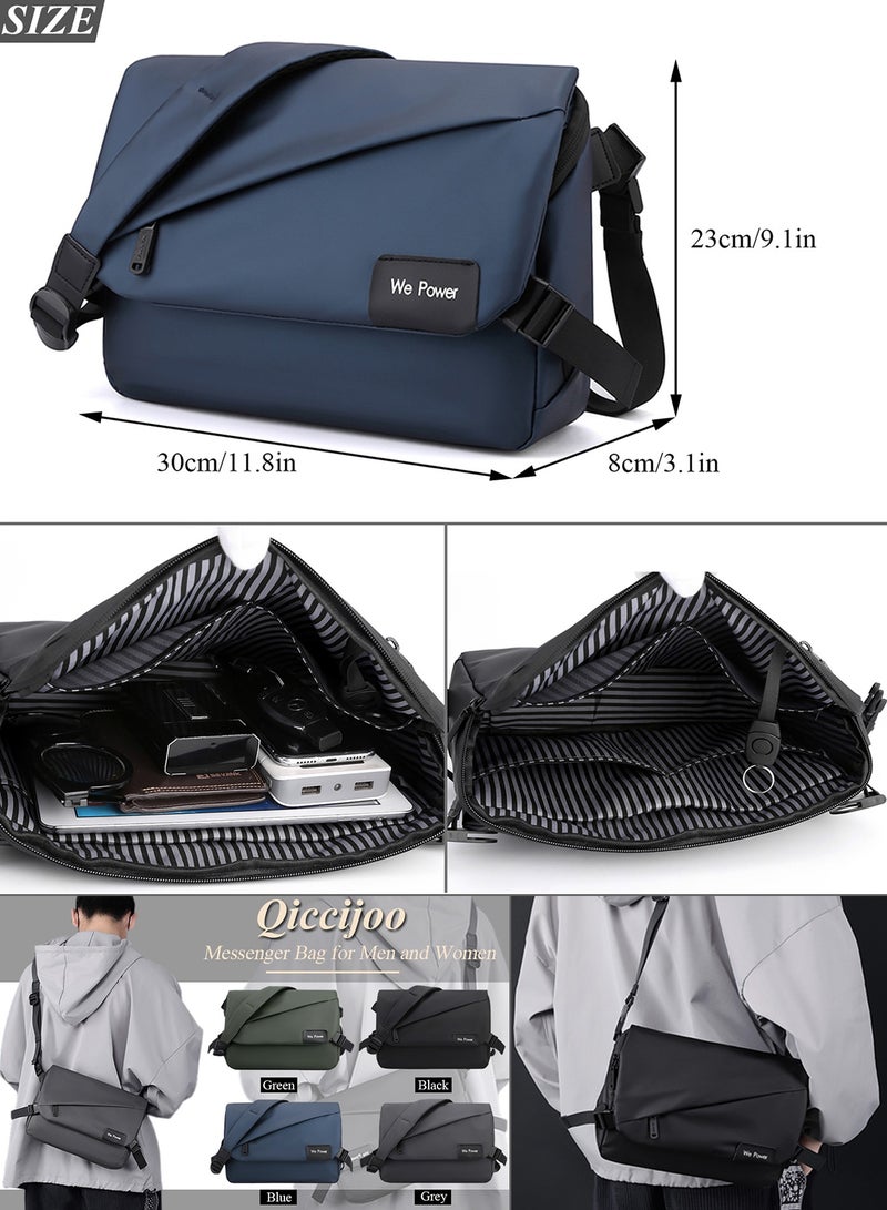 Qiccijoo Messenger Bag Crossbody Bag for Men or Women Casual Shoulder Bag Sling Bag Travel Bag for Business Office School Satchel Bags Work Bag Handbag Purse(Blue) - Image 2