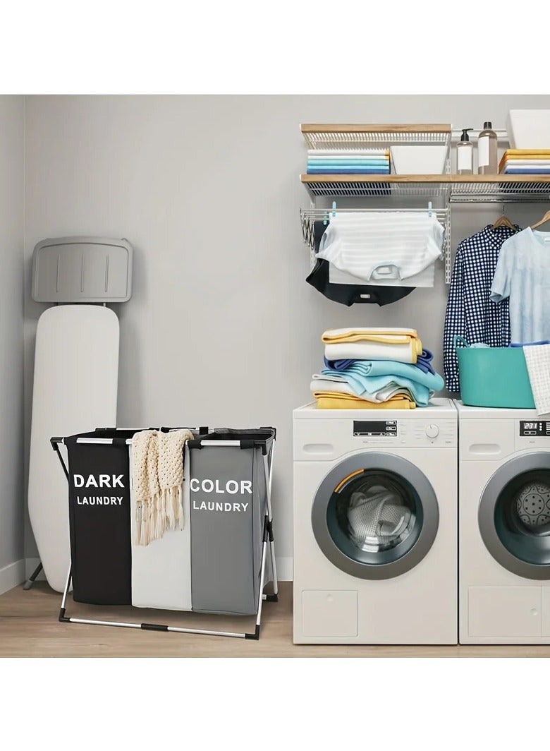 1 large three-layer laundry basket, gallon foldable basket/sorter with waterproof Oxford ba - Image 4