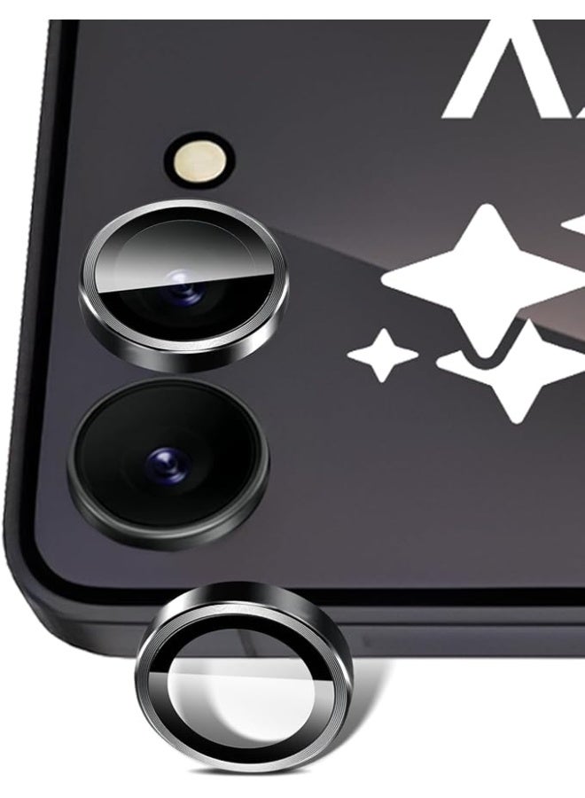 Camera Cover for Samsung Galaxy Z Flip 7 - Ring Camera Lens Protector, Scratch-Resistant HD Clarity Ultra-Thin 9H Tempered Glass with Alloy Metal & Best Camera Protection - Image 2