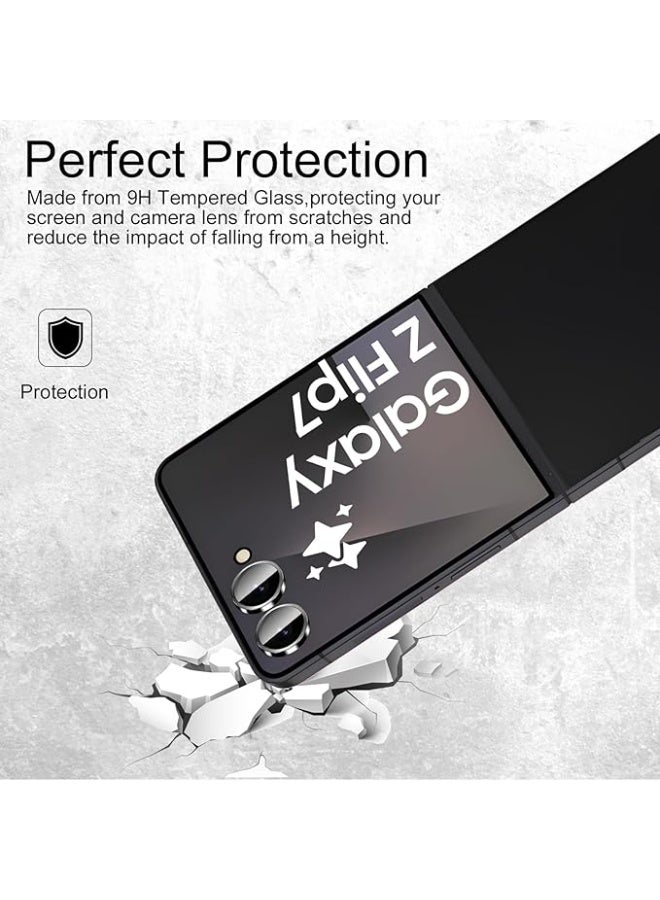 Camera Cover for Samsung Galaxy Z Flip 7 - Ring Camera Lens Protector, Scratch-Resistant HD Clarity Ultra-Thin 9H Tempered Glass with Alloy Metal & Best Camera Protection - Image 4