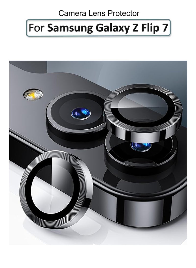 Camera Cover for Samsung Galaxy Z Flip 7 - Ring Camera Lens Protector, Scratch-Resistant HD Clarity Ultra-Thin 9H Tempered Glass with Alloy Metal & Best Camera Protection - Image 1