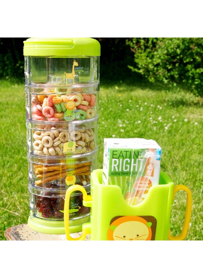 إنو بيبي مجموعة Innobaby Packin' Smart لتخزين الأطعمة والوجبات الخفيفة للأطفال والمزيد، قابلة للتكديس وقابلة للحمل. مجموعة من 5 حاويات قابلة للتكديس بنكهة الفراولة. خالية من مادة BPA.  - Image 5