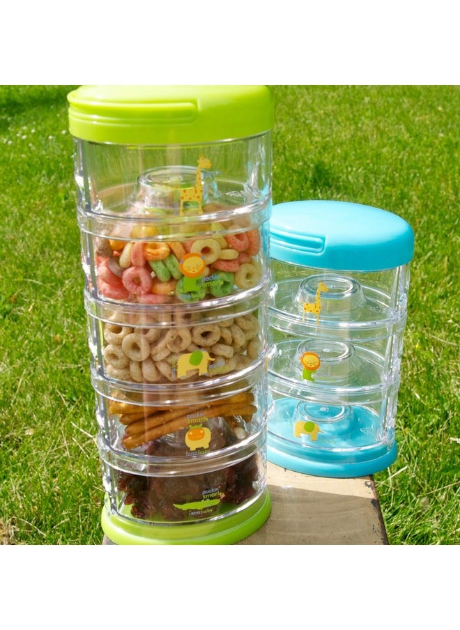 إنو بيبي مجموعة Innobaby Packin' Smart لتخزين الأطعمة والوجبات الخفيفة للأطفال والمزيد، قابلة للتكديس وقابلة للحمل. مجموعة من 5 حاويات قابلة للتكديس بنكهة الفراولة. خالية من مادة BPA.  - Image 4