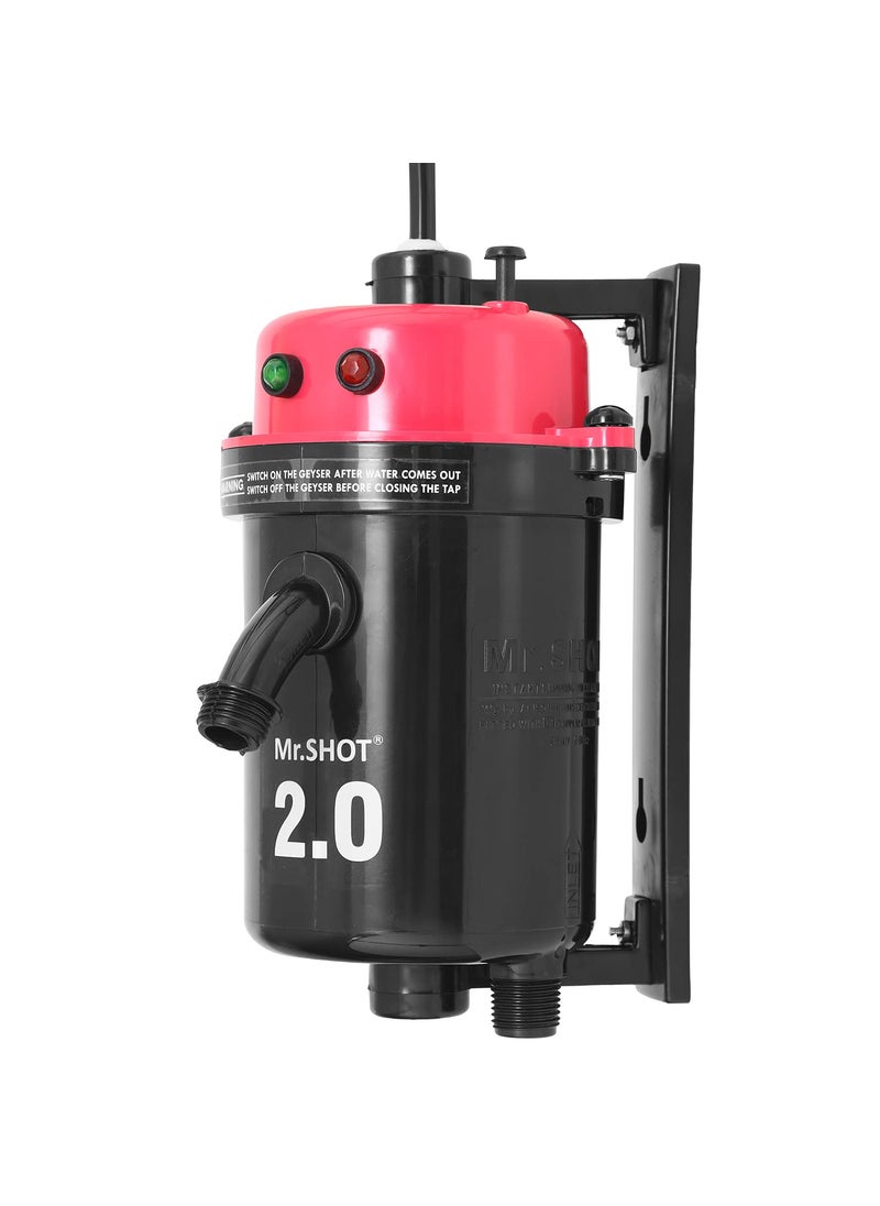 Mr.SHOT - MrSHOT 20 WALKER Indias first Dual Thermostat Moulded Outlet Pipe Threaded Inlet and Outlet Service Friendly Dual Color and Fitted with ISI Heating Element and Compact Stand DARK PINK - Image 1