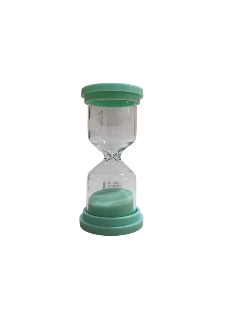 Sand Clock for Home or Office, Enhancing Room Ambiance, Boosting Concentration, and Celebrating Holidays with Vibrant, Random-Colored Sand green (model 1 minute)