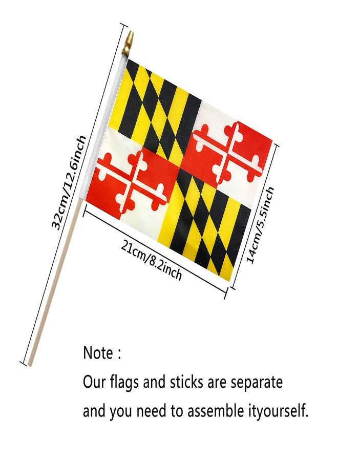 LyButty US 50 State Flags Set on Wood Stick Small Mini Hand Held Flags for Classroom,5x8 Inch - Image 2