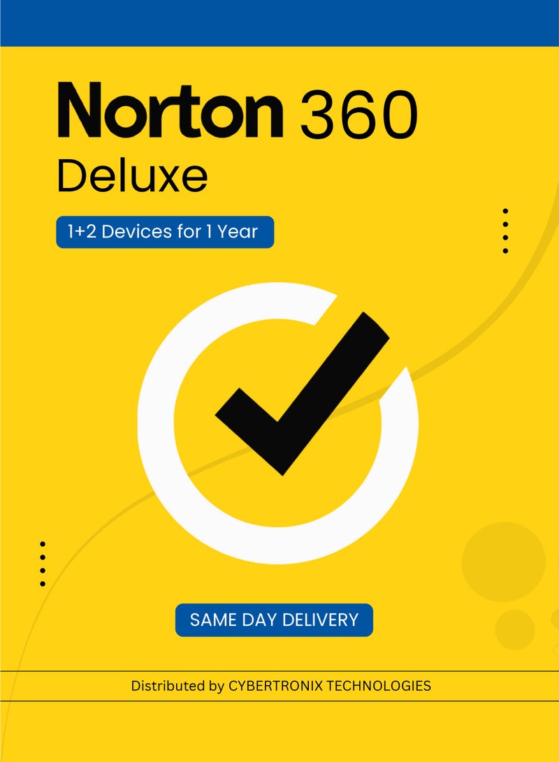 Norton 360 Deluxe | 1+2 Devices for 1 Year | PC / Mac® / Phones / Tablets | 2025 | Digital License | SAME DAY DELIVERY