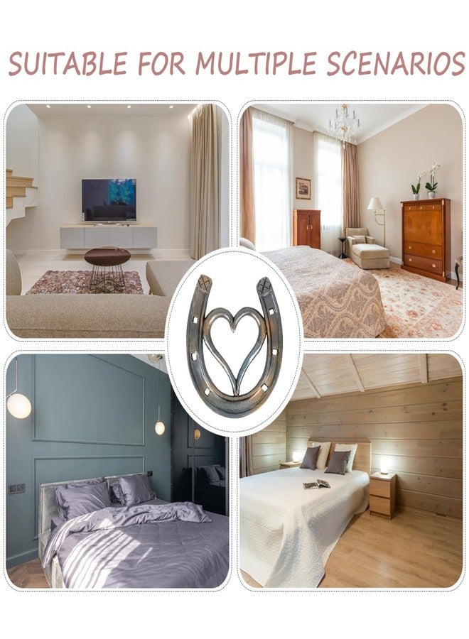 BESTOYARD Heart Shaped Horseshoe Wall Decor | Rustic Western Wall Hanging Sculpture in Black Resin | Farmhouse Equestrian Home Decor & Good Luck Housewarming - Image 4