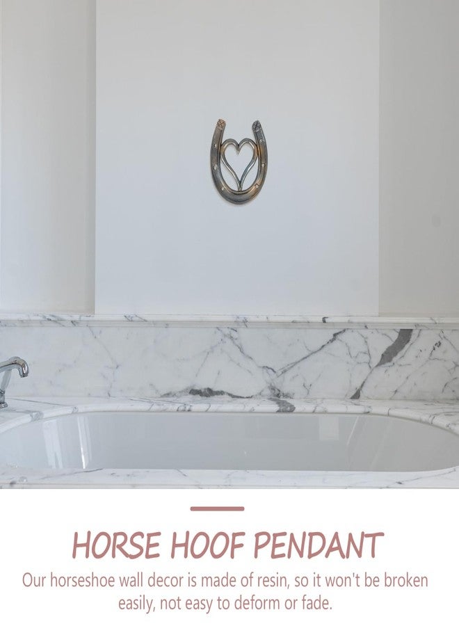 BESTOYARD Heart Shaped Horseshoe Wall Decor | Rustic Western Wall Hanging Sculpture in Black Resin | Farmhouse Equestrian Home Decor & Good Luck Housewarming - Image 5