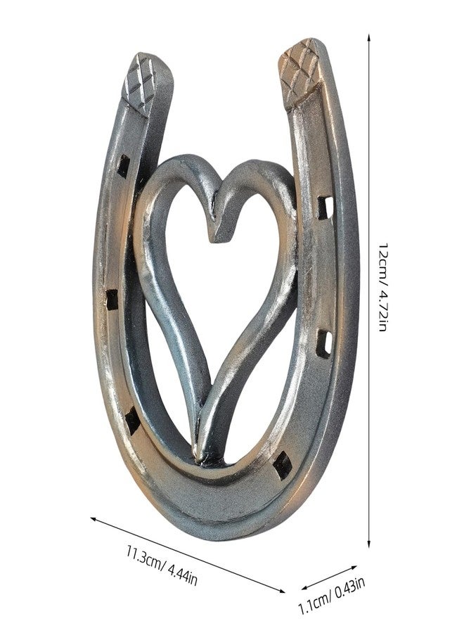 BESTOYARD Heart Shaped Horseshoe Wall Decor | Rustic Western Wall Hanging Sculpture in Black Resin | Farmhouse Equestrian Home Decor & Good Luck Housewarming - Image 2