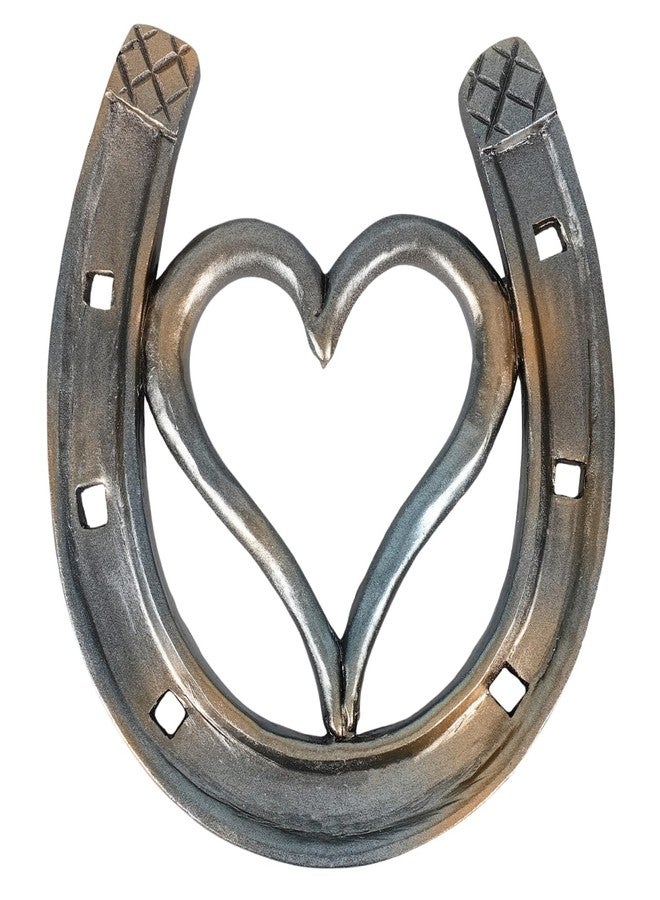 BESTOYARD Heart Shaped Horseshoe Wall Decor | Rustic Western Wall Hanging Sculpture in Black Resin | Farmhouse Equestrian Home Decor & Good Luck Housewarming - Image 1