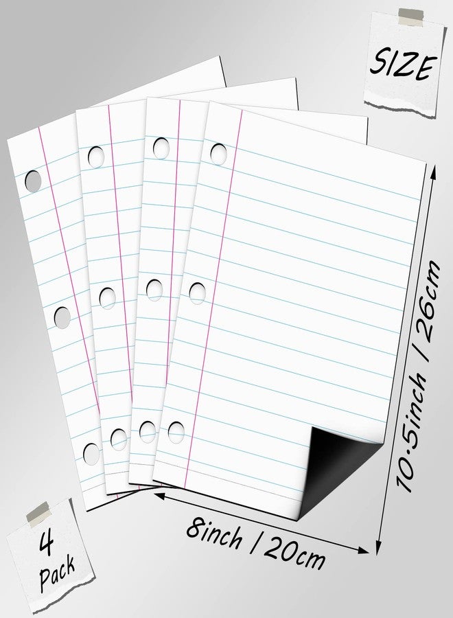 Chinco 4 Pcs Magnetic Notebook Paper Handwriting Lined Paper for Classroom Whiteboard Accessories Dry Erase Notebook Teaching Aids Homeschool Teaching Supplies 8" x 10.5" - Image 3