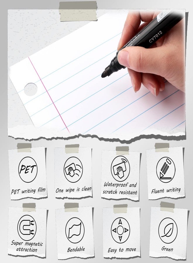 Chinco 4 Pcs Magnetic Notebook Paper Handwriting Lined Paper for Classroom Whiteboard Accessories Dry Erase Notebook Teaching Aids Homeschool Teaching Supplies 8" x 10.5" - Image 4