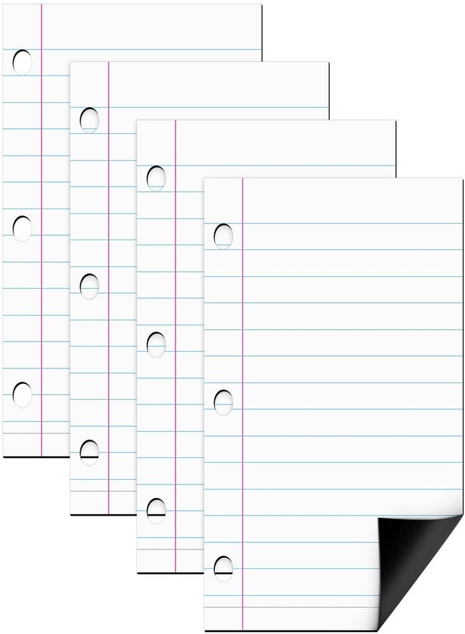 Chinco 4 Pcs Magnetic Notebook Paper Handwriting Lined Paper for Classroom Whiteboard Accessories Dry Erase Notebook Teaching Aids Homeschool Teaching Supplies 8" x 10.5" - Image 1