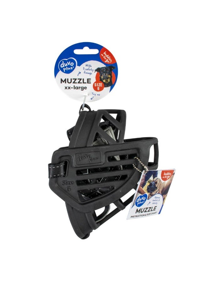 Duvo + Duvo+ Dog Muzzle Rubber Black[Size - XXL] - Image 2