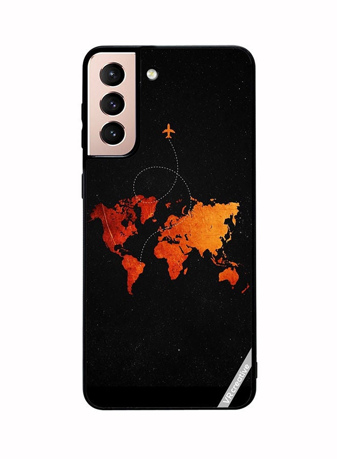 VR CREATIVE Protective Case Cover For Samsung Galaxy S21 Plus 5G Travel Map Design Multicolour - Image 1