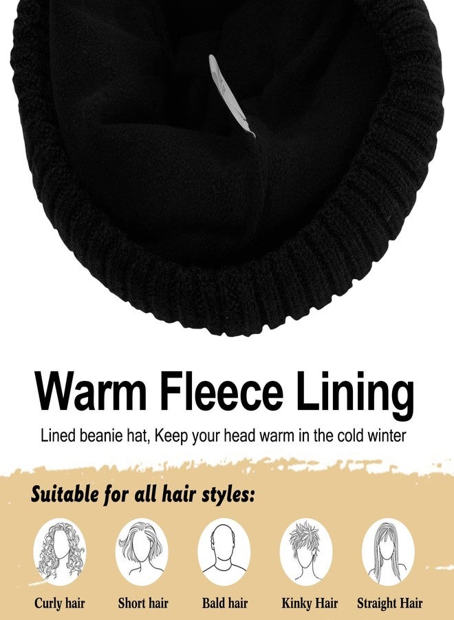 Ztl Oversize XL XXL Merino Wool Beanie for Men Big Head, Large Winter Stocking Hats, Plus Size Cuffed Beanie Skull Cap, Big Knitted Ski Hats Black - Image 5