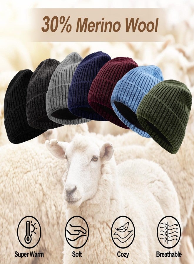 Ztl Oversize XL XXL Merino Wool Beanie for Men Big Head, Large Winter Stocking Hats, Plus Size Cuffed Beanie Skull Cap, Big Knitted Ski Hats Black - Image 3