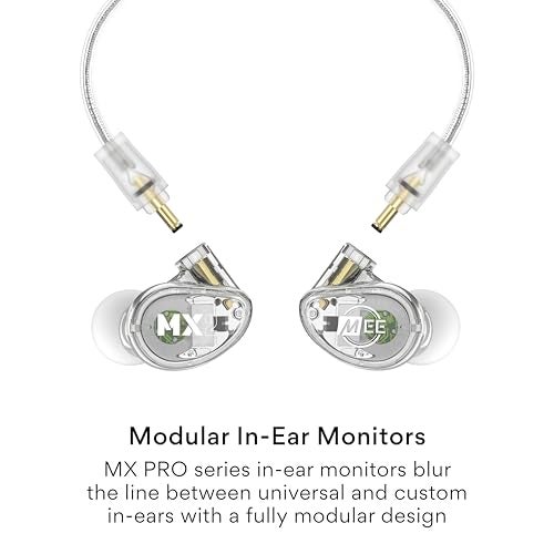 MEE audio Professional MX2 PRO Dual-Driver Hybrid Musician's in Ear Monitor Headphones with Dedicated Subwoofer for Realistic Bass, Noise Isolating Earphones with Detachable Cables, Transparent - Image 2