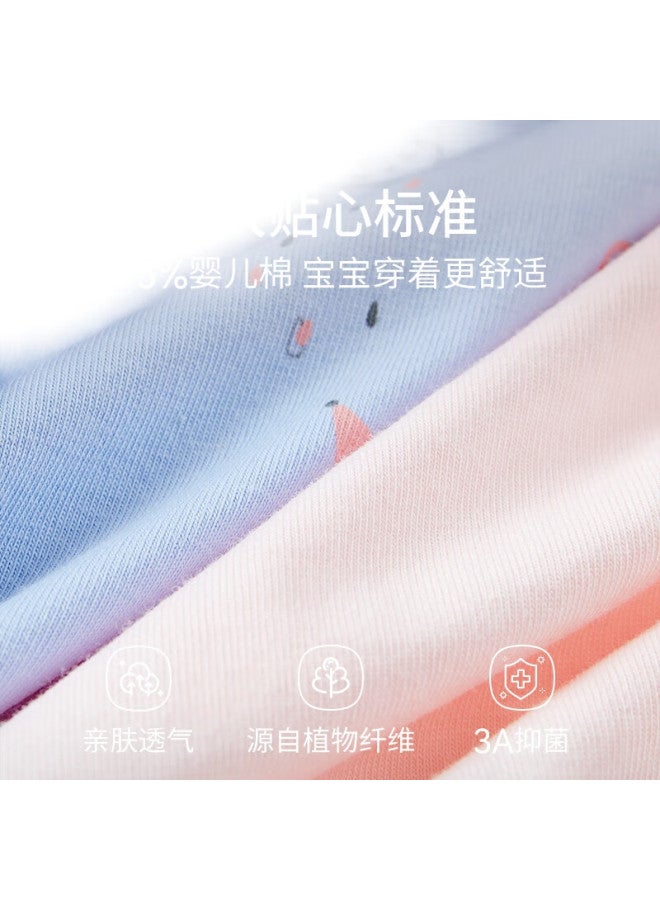 Red Bean Hongdou Children'S Underwear, Girls' Cotton-Acetate Antibacterial Boyshorts, Baby Girls' Comfortable Shorts, Boxer Briefs K4052 130 - Image 1