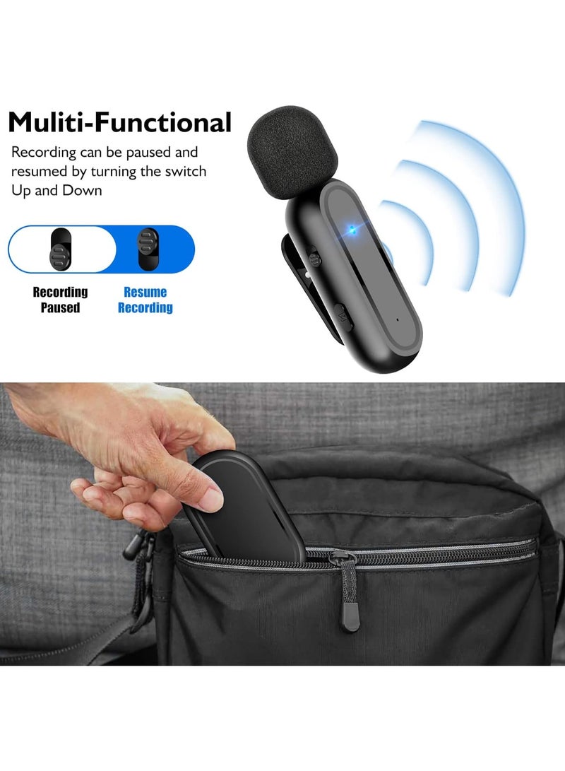 DUSALA Wireless Lavalier Microphone for iPhone iPad, Plug and Play Mini Mic with Charging Bin Earbud for YouTube TikTok Live Streaming Gaming (2 Lightning Mics) - Image 5