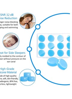 GNAFOTU 12 Pcs Soft Moldable Silicone Ear Plugs for Sleeping Swimming Snoring Music Concerts Construction Noise Cancelling Reduction Hearing Protection Earplugs 27dB  - Image 3