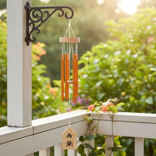 Hindcraft Wind Chimes for Bedroom, Living Room, and Balcony – Home Décor Gift Items for Positive Energy, Housewarming, and Room Décor | Hanging Bells and Showpieces for Home Decoration, Golden 6-Pipe - Image 2