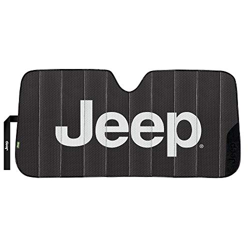 Plasticolor 003859W01 Jeep Black Matte Finish Front Windshield Sunshade for Car Truck SUV - Image 1