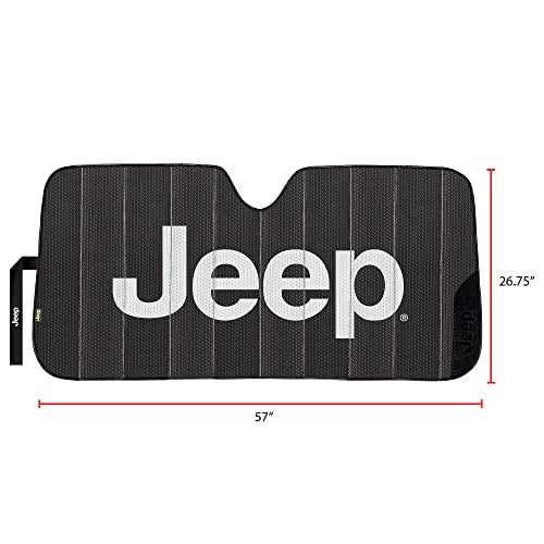 Plasticolor 003859W01 Jeep Black Matte Finish Front Windshield Sunshade for Car Truck SUV - Image 2