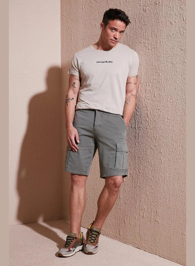 Buratti Buratti Stretch Cotton Regular Fit Normal Waist Cargo Shorts with Pockets Men's SHORTS 4510S79MILAN