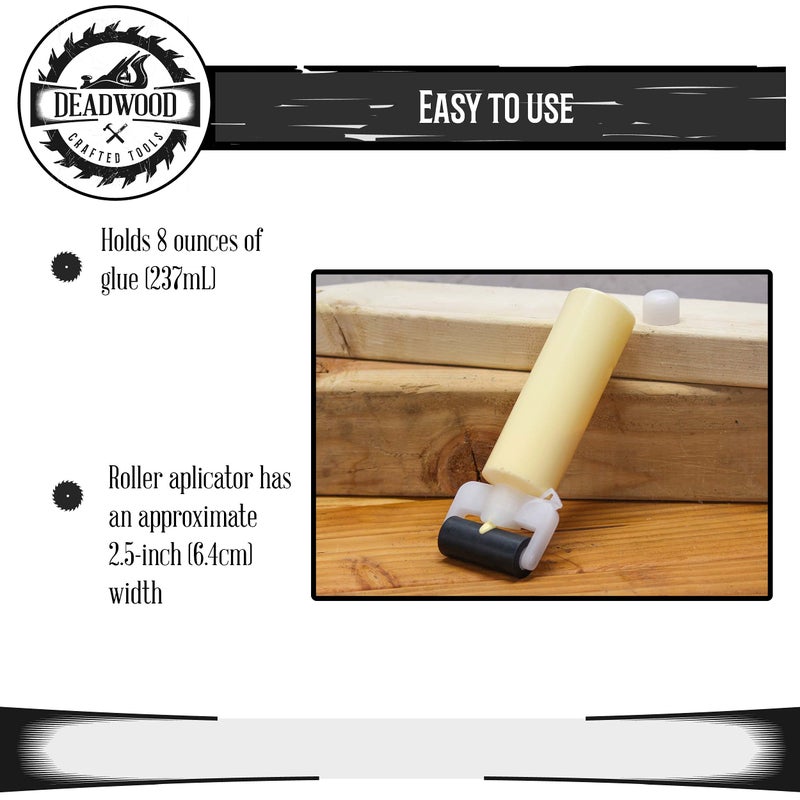 Deadwood Crafted Tools DCT Wood Glue Roller Applicator Bottle â€“ 8 oz ounce Wood Glue Bottle with Wood Glue Applicator Roller Dispenser & Cap - Image 3
