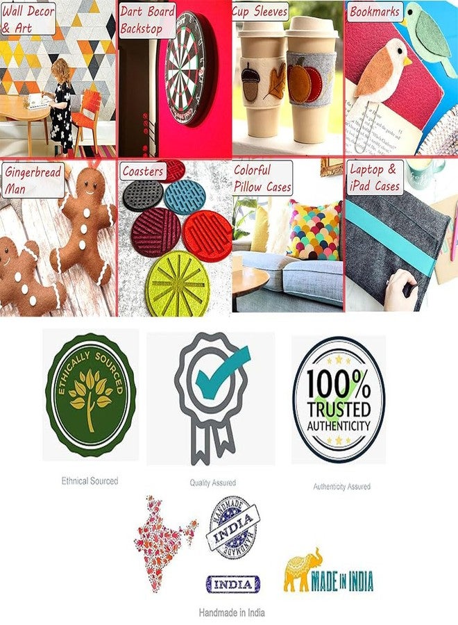 CANVASS Felt Fabric Sheets, 21x31 cm, 20 A4 Sheets, Stiff Hard Material, Pastel Colours for DIY Crafts (Combo 6) - Image 5