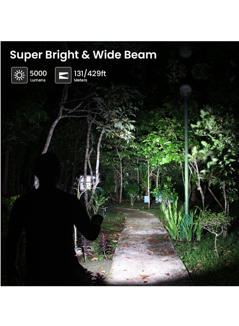 MIni Tactical Flashlight High Lumen, XHP50 LED Mini Portable Flash Light with 5000 Lumen, Zoomable 5 Modes Waterproof EDC Torch with Clip for Outdoor, Emergency, Camping - Image 5