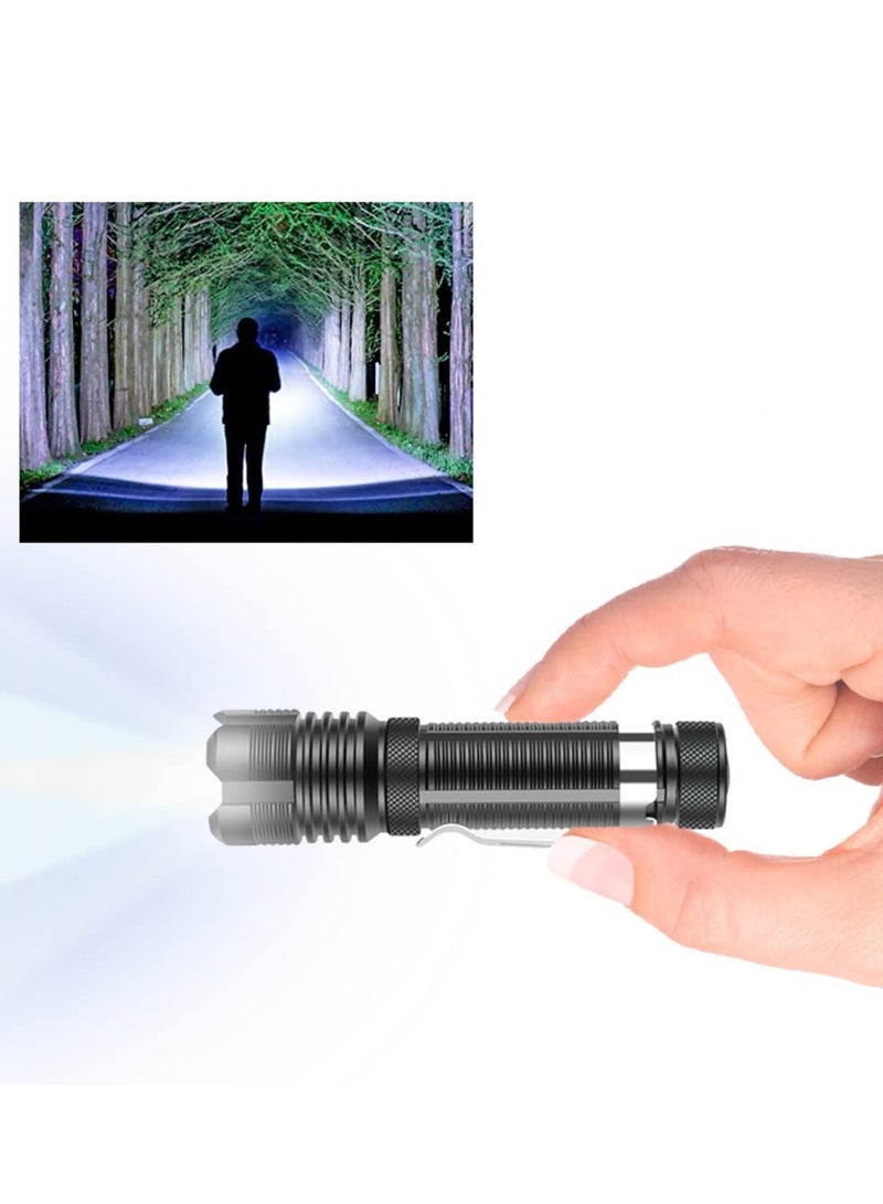 MIni Tactical Flashlight High Lumen, XHP50 LED Mini Portable Flash Light with 5000 Lumen, Zoomable 5 Modes Waterproof EDC Torch with Clip for Outdoor, Emergency, Camping - Image 1