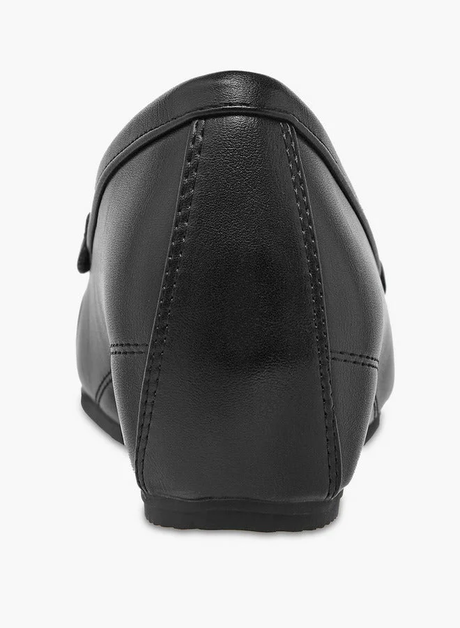 Flora Bella By Shoexpress  Metal Accent Slip-On Loafers with Wedge Heels for Women | Best Price UAE