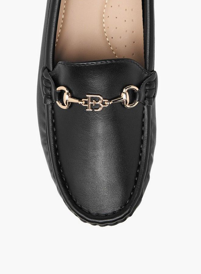 Flora Bella By Shoexpress Metal Accent Slip-On Loafers with Wedge Heels - Image 4