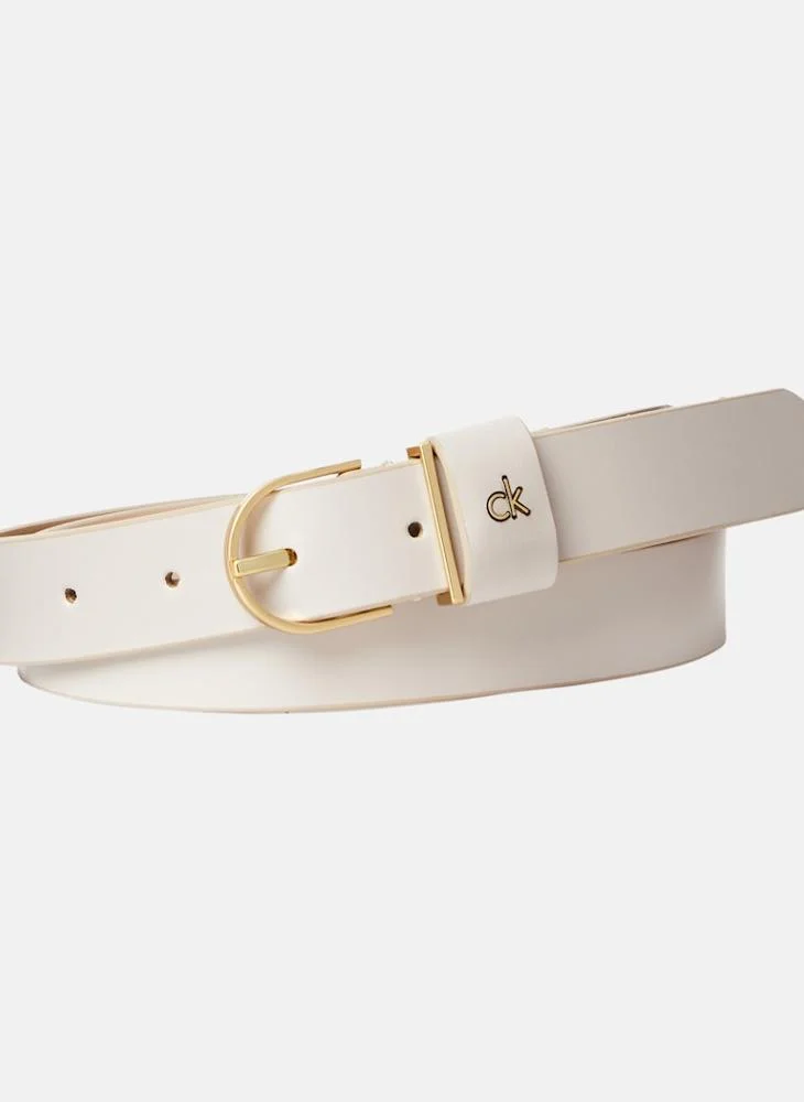 CALVIN KLEIN Logo Detail Allocated Buckle Hole Belt