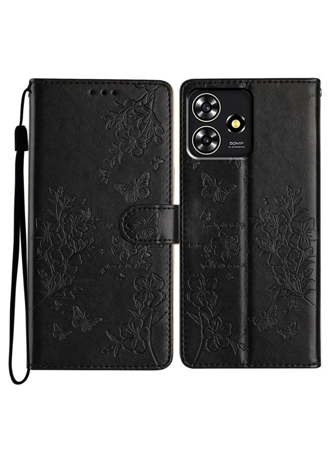 The Bros Case For ZTE Blade A73 4G Butterflies and Flowers Leather Phone Case
