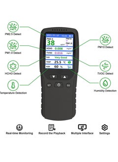 Y&D Air Quality Monitor, Formaldehyde Detector, Temperature & Humidity Meter, Pollution Tester, Sensor; Detect PM2.5/PM10/PM1.0 Micron Dust, Test Indoor TVOC Volatile Organic Compound Gas; eBook  - Image 5
