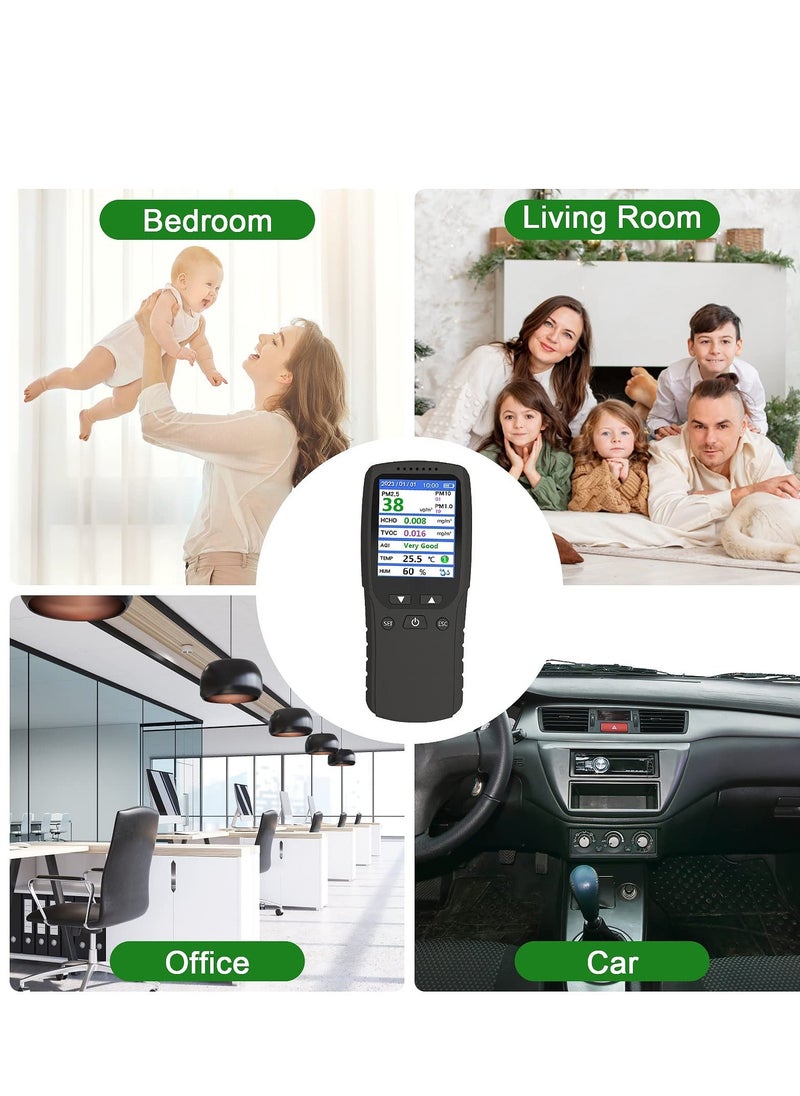 Y&D - Air Quality Monitor, Formaldehyde Detector, Temperature & Humidity Meter, Pollution Tester, Sensor; Detect PM2.5/PM10/PM1.0 Micron Dust, Test Indoor TVOC Volatile Organic Compound Gas; eBook - Image 1