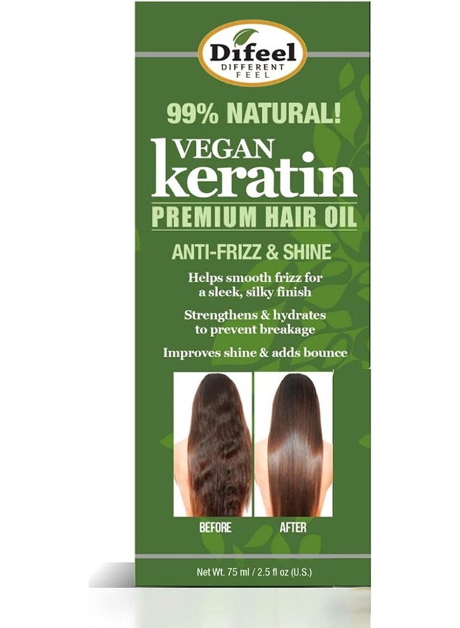 difeel زيت شعر ديفيل كيراتين بريميوم، مضاد للتجاعيد ولامع للشعر الأكثر كثافة وامتلاء، 75 مل - Image 3
