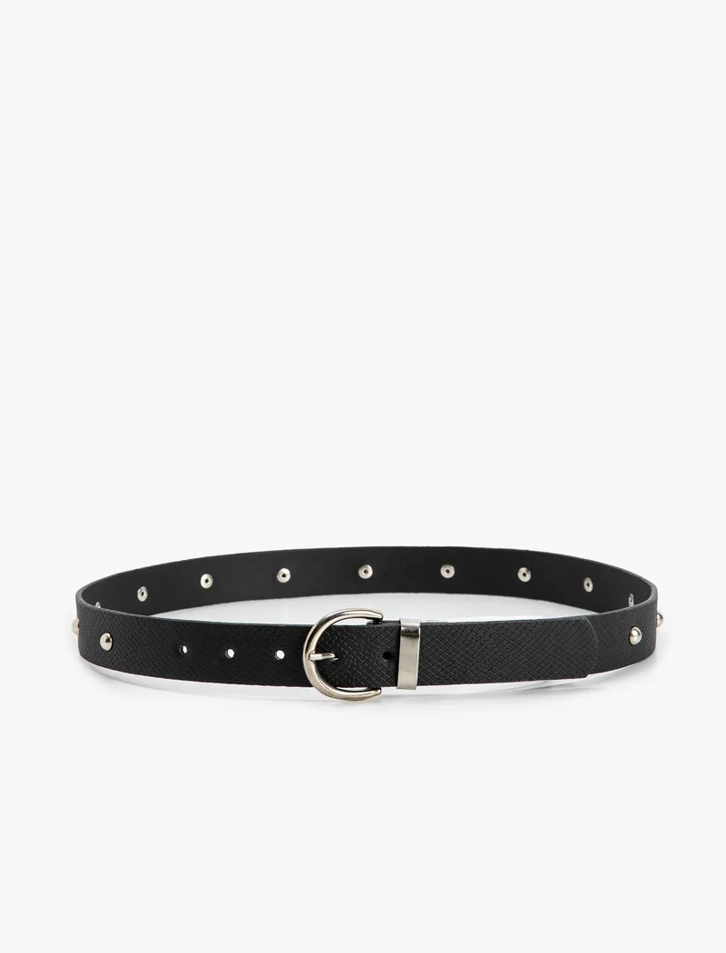كوتون Buckle Detail Faux Leather Belt