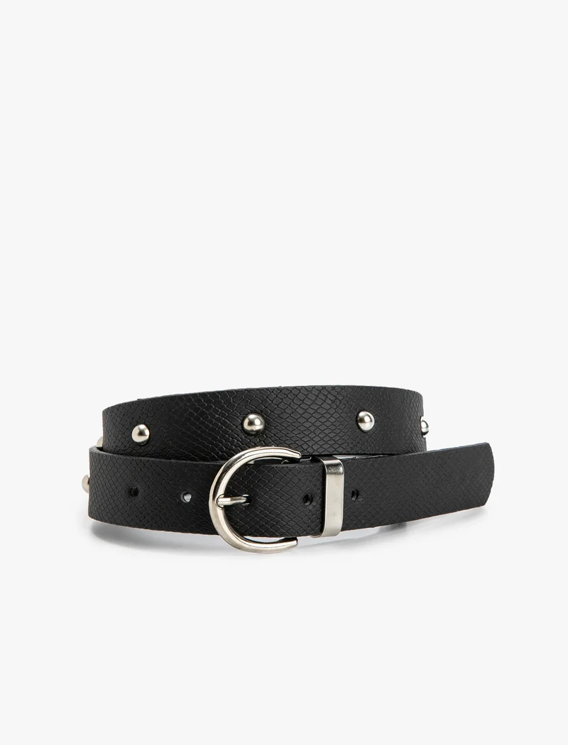 كوتون Buckle Detail Faux Leather Belt